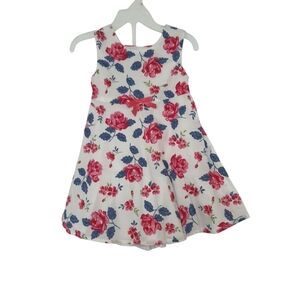 Savannah Floral Kids Dress - Red and Blue